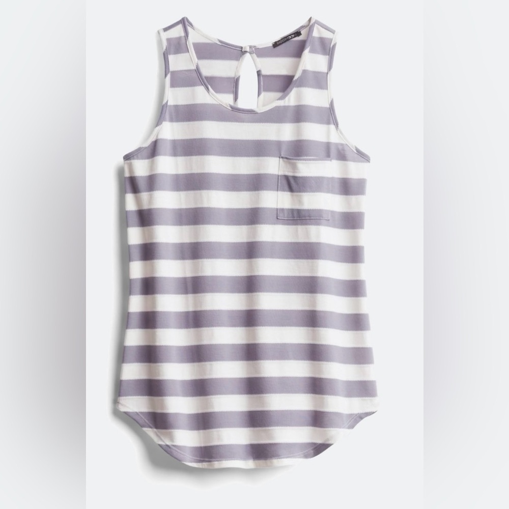 Papermoon | Eagan Gray & White One Pocket Knit Tank Top | Size Medium - Picture 5 of 5